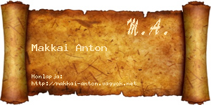 Makkai Anton névjegykártya
